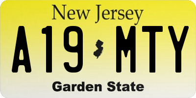 NJ license plate A19MTY