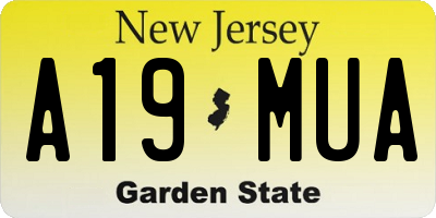 NJ license plate A19MUA