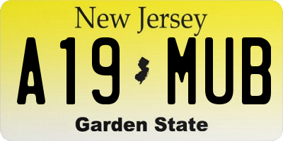 NJ license plate A19MUB