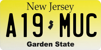 NJ license plate A19MUC