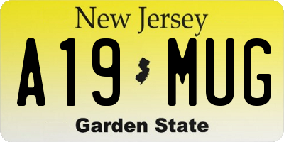 NJ license plate A19MUG