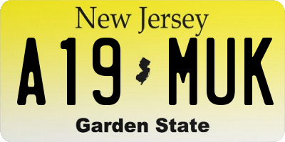 NJ license plate A19MUK
