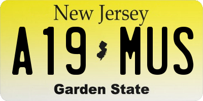 NJ license plate A19MUS