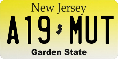NJ license plate A19MUT