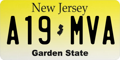 NJ license plate A19MVA