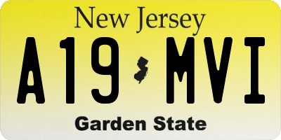 NJ license plate A19MVI