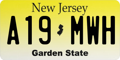 NJ license plate A19MWH