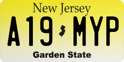 NJ license plate A19MYP