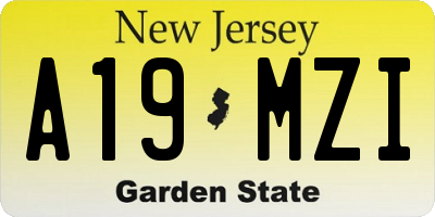 NJ license plate A19MZI