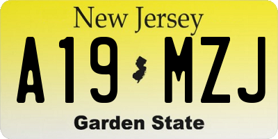 NJ license plate A19MZJ
