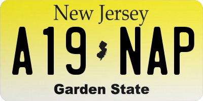 NJ license plate A19NAP