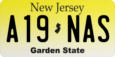 NJ license plate A19NAS