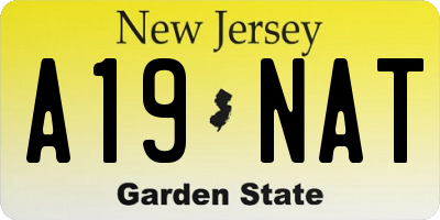 NJ license plate A19NAT