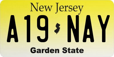 NJ license plate A19NAY