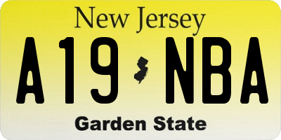 NJ license plate A19NBA
