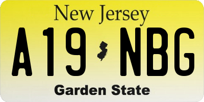 NJ license plate A19NBG