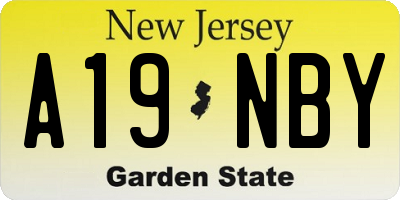 NJ license plate A19NBY