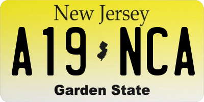 NJ license plate A19NCA