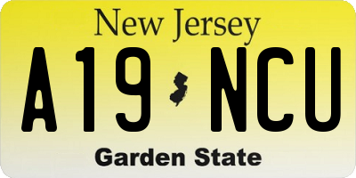 NJ license plate A19NCU
