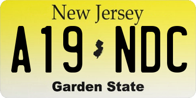 NJ license plate A19NDC