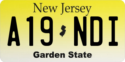 NJ license plate A19NDI