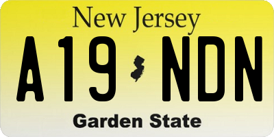 NJ license plate A19NDN