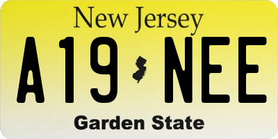 NJ license plate A19NEE