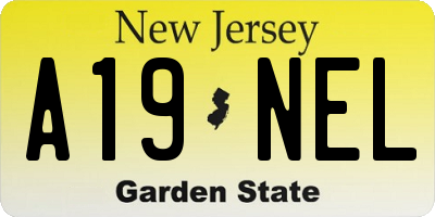 NJ license plate A19NEL