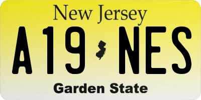 NJ license plate A19NES