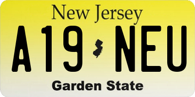 NJ license plate A19NEU