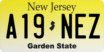 NJ license plate A19NEZ