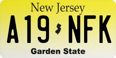 NJ license plate A19NFK