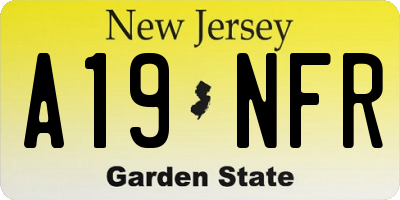 NJ license plate A19NFR