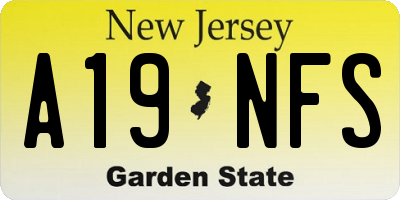 NJ license plate A19NFS