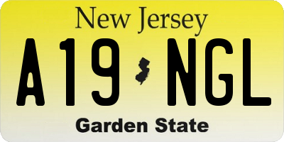 NJ license plate A19NGL