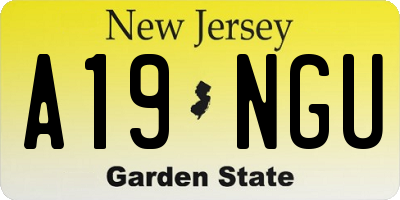 NJ license plate A19NGU