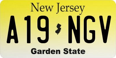 NJ license plate A19NGV