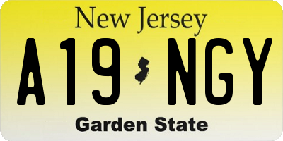 NJ license plate A19NGY