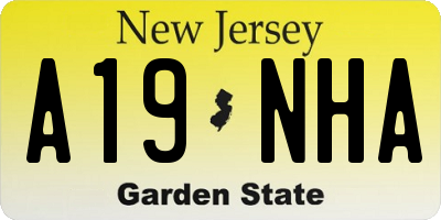 NJ license plate A19NHA