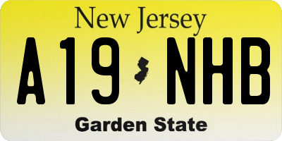 NJ license plate A19NHB