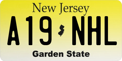 NJ license plate A19NHL