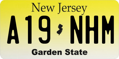 NJ license plate A19NHM