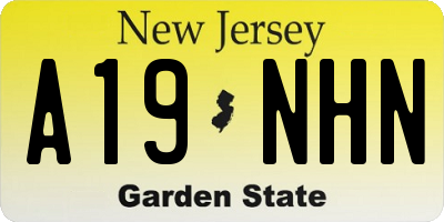 NJ license plate A19NHN