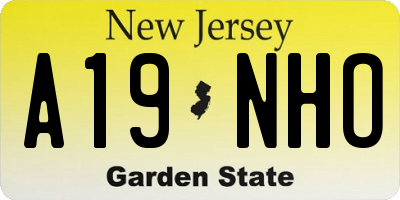 NJ license plate A19NHO