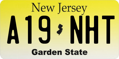 NJ license plate A19NHT