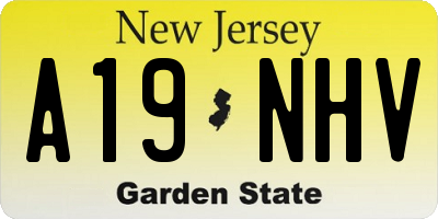 NJ license plate A19NHV