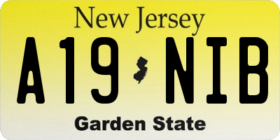 NJ license plate A19NIB