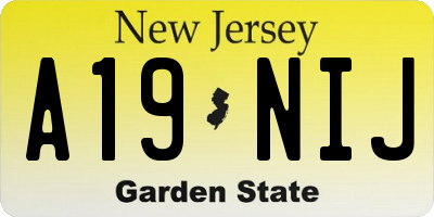NJ license plate A19NIJ