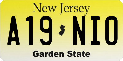 NJ license plate A19NIO