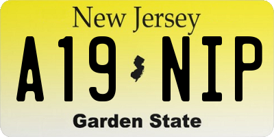 NJ license plate A19NIP